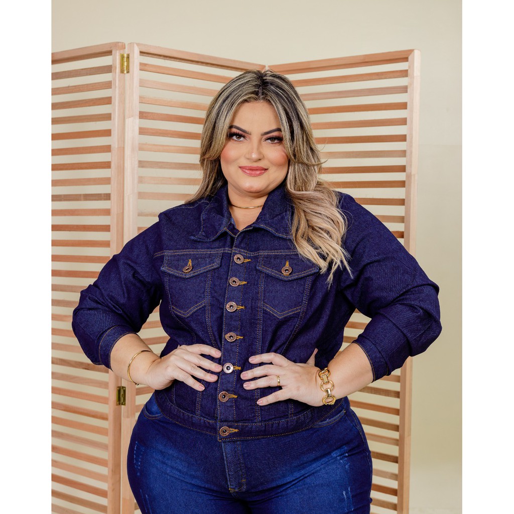 Jaqueta preta best sale plus size