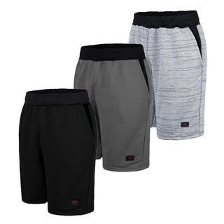 Kit 3 Bermudas de Moletom Dynastia Couto Academia Treino Basica Leve Moletinho