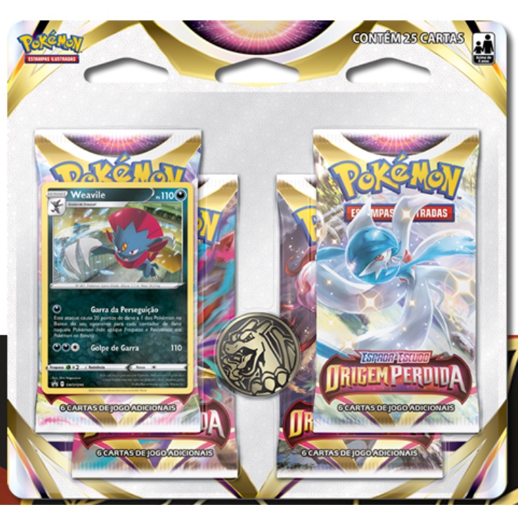 Pokémon - Blister Quádruplo Espada e Escudo - Origem Perdida | Shopee ...