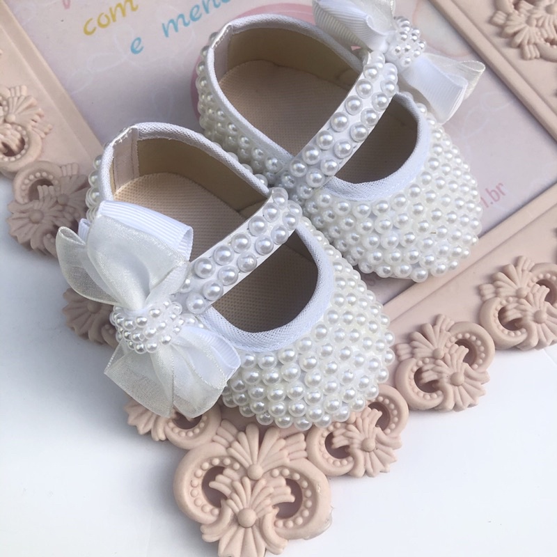 Sapatos de bebe com clearance perola