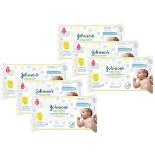 Kit com 6 Lenços Umedecidas Johnson's Baby Recém-Nascido 48un cada