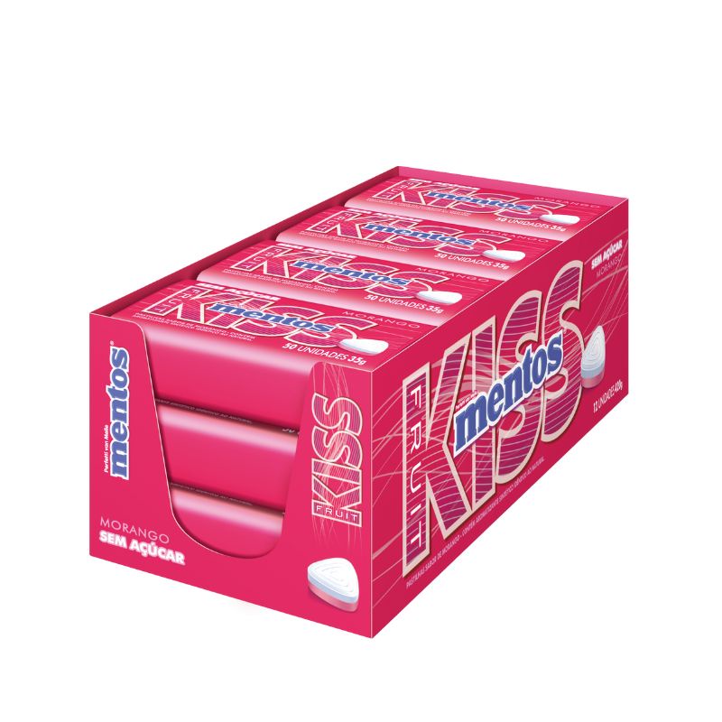 Mentos Kiss Sem Açúcar Display 12x35g Lata Mentos Kiss Morango Shopee Brasil 0640