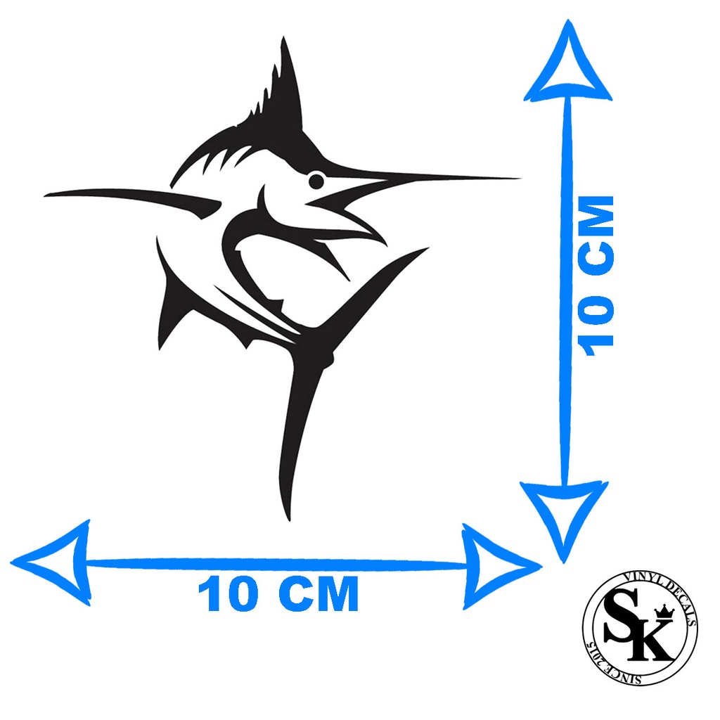 Adesivo Pesca Marlin Fustellato Bianco – Decalcomania Per Auto, Finestrino O Paraurti