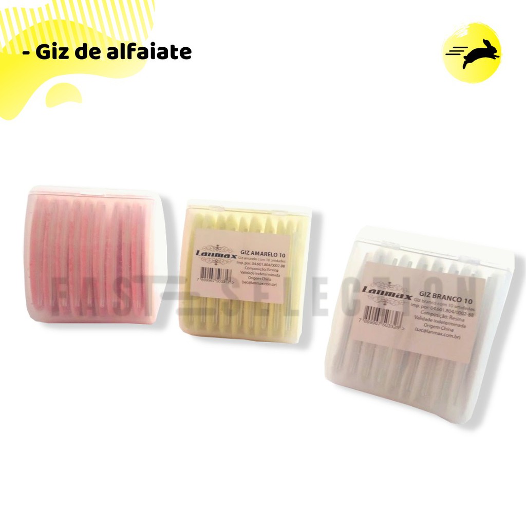 10 Giz Colorido Marcar Riscar Moldes Costura Tecido Textil