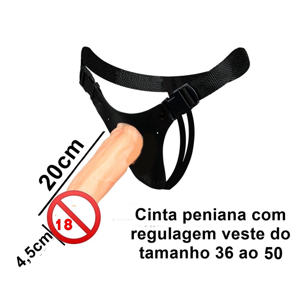 Cinta Peniana Com Pênis Grande Dotado 20cm X 4,5cm Sado Bdsm Promoção |  Shopee Brasil