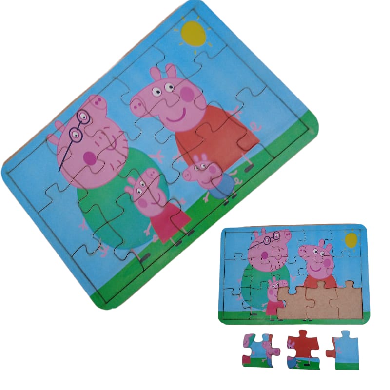 Brinquedo Educativo Quebra-Cabeça Gigante Peppa Pig 45x35 Madeira