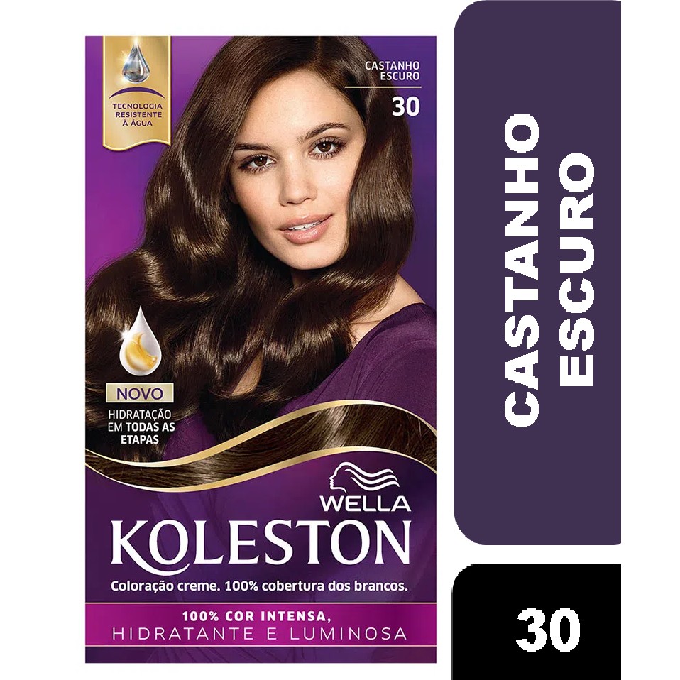 Tintura Koleston 30 Castanho Escuro | Shopee Brasil