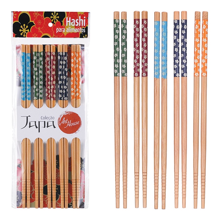 Hashi Para Sushi Comida Japonesa com 5 Pares Reutilizável | Shopee Brasil