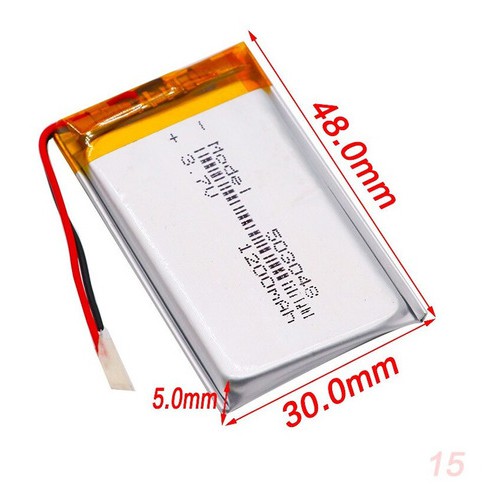 Bateria 3,7v 1200mah 5mm X 30mm X 48mm Mp3 Mp4 2 fios