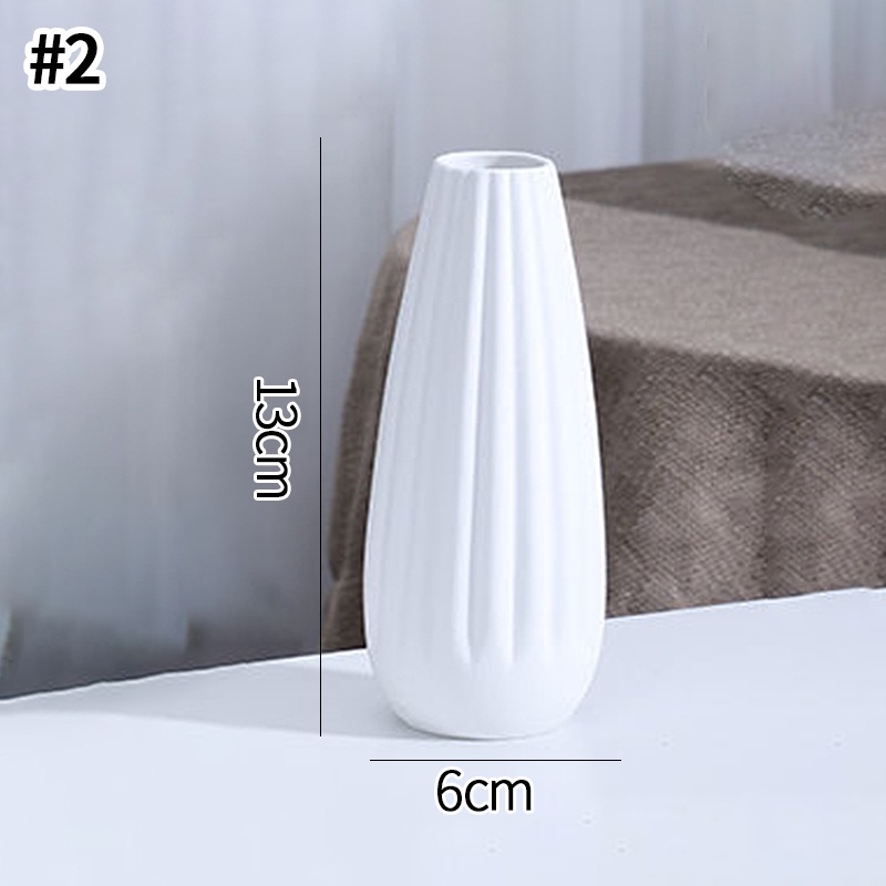 Set 2 Vasi In Ceramica Bianca Minimalisti - Fofetbfo - Piccoli Per Fiori Secchi - Decorazione Casa