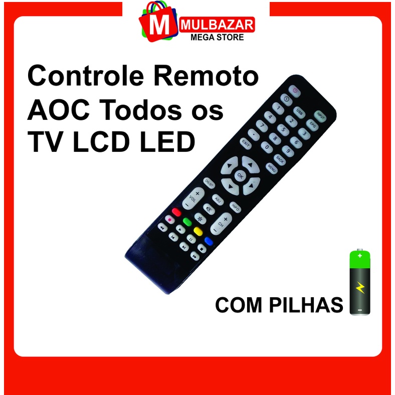 Controle Remoto Aoc Serve Todos Modelos Tv Lcd Led | Shopee Brasil