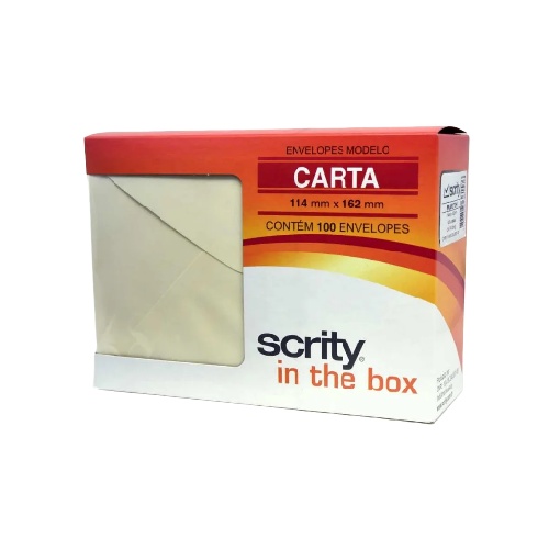 Envelope Carta 80g/m² 114mm X 162mm Caixa c/ 100unid. Scrity | Shopee ...