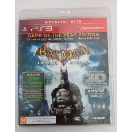 Batman: Arkham Asylum goty Edition Greatest Hits - Ps3 em Promoção na  Americanas