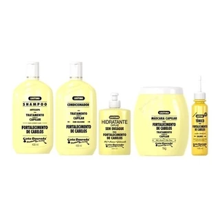Kit Completo Fortalecimento Legítimo Gota Dourada Força Brilho E Crescimento 5 itens