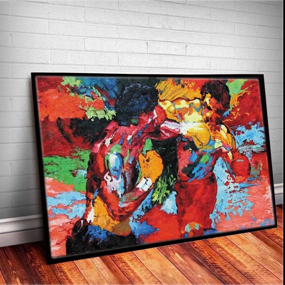 Quadro grande C/ Vidro Rocky Balboa Vs Apollo Creed 60x40cm