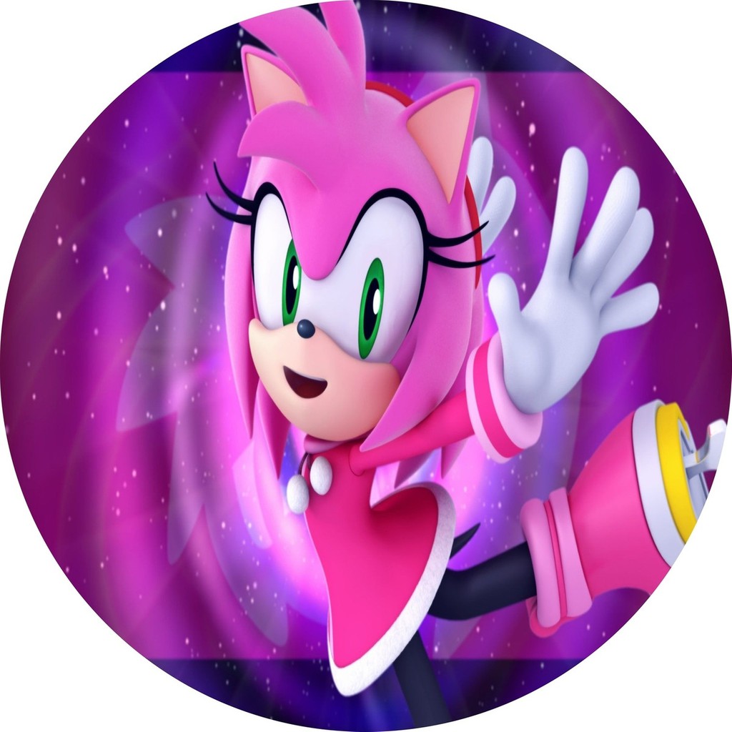 Painel Redondo Sonic Amy Rose - Adecore Tecidos