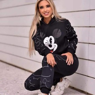 Conjunto de store moletom feminino mickey