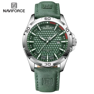 NAVIFORCE 8023 Relógios Analógicos Originais Masculinos Esportivos De Couro De Negócios De Quartzo