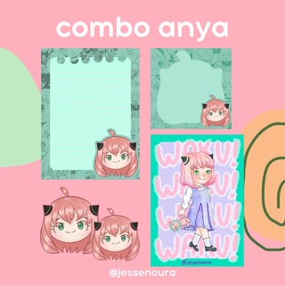 Combo Anya Spy x Family Bloquinho/Lista + Memopad + Print + adesivos
