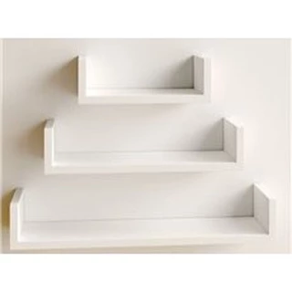 Kit 3 Prateleira Nicho U 20/30/40 Mdf Branco Decoração Sala Quarto Cozinha