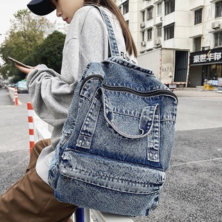 Jeans retro travel backpack women large capacity student backpack