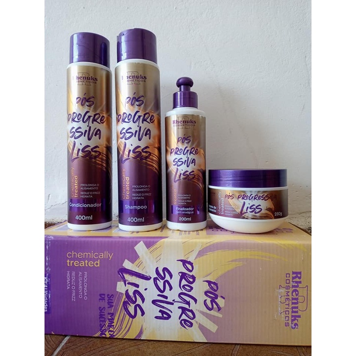 Kit Pós Progressiva 4 Produtos Cabelos Com Química | Shopee Brasil