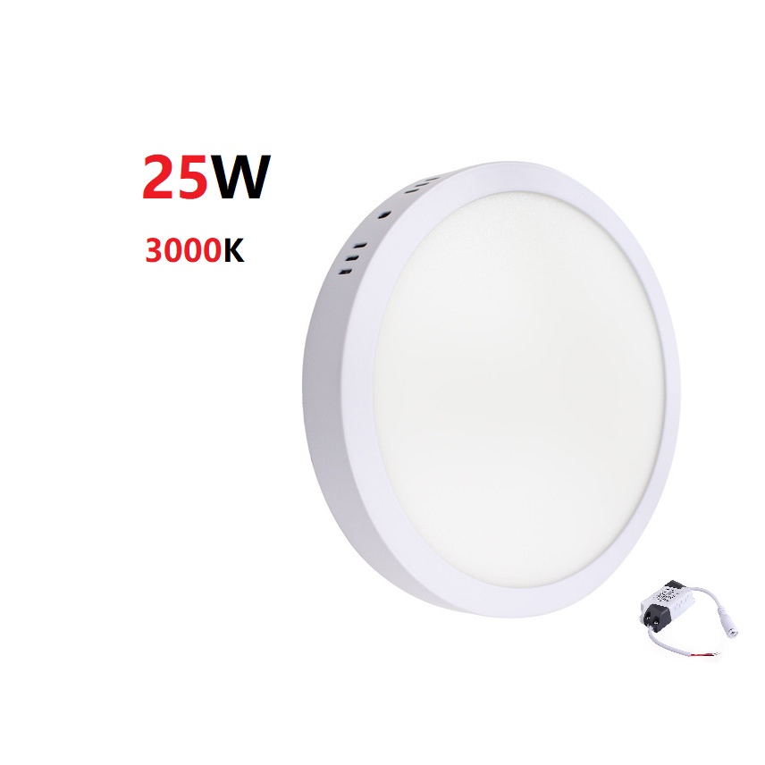 Luminária Painel Led Plafon De 24w sobrepor Redondo Luz Branco Quente 3000K-3500k