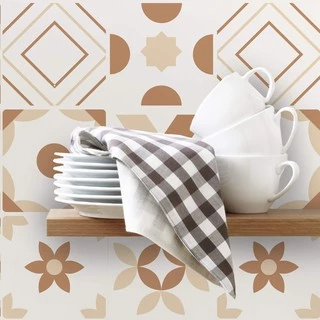 Adesivo de Azulejo para Cozinha Marrom Mocha Ladrilho 15x15cm 18un