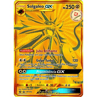 Carta Pokemon Solgaleo Gx Dourado Em Ingles +9 Gx Em Ingles