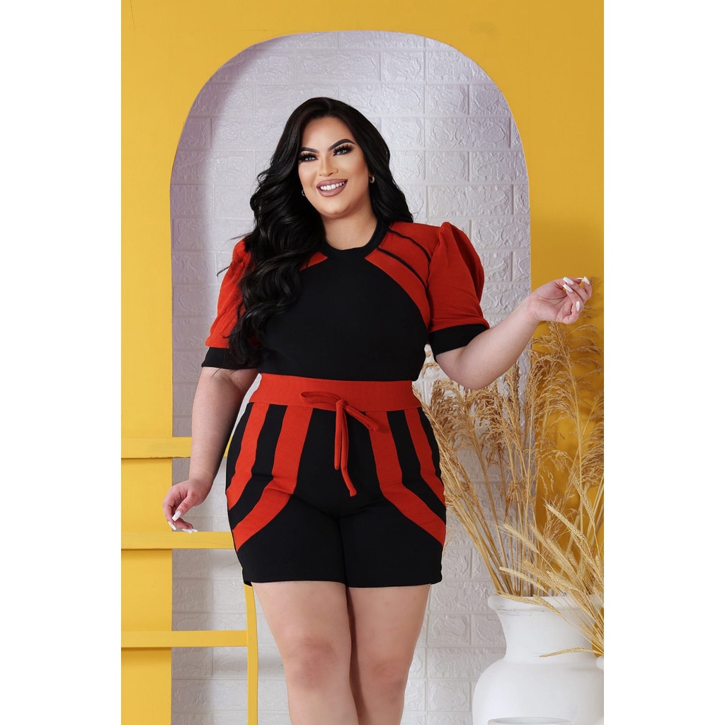 Short larguinho best sale plus size