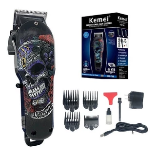 Máquina De Cortar Cabelo Profissional Kemei KM-735 Original Sem Fio Recarregável - Bivolt