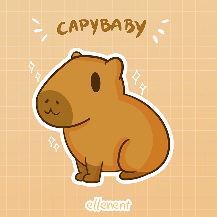 capivara de desenho fofo