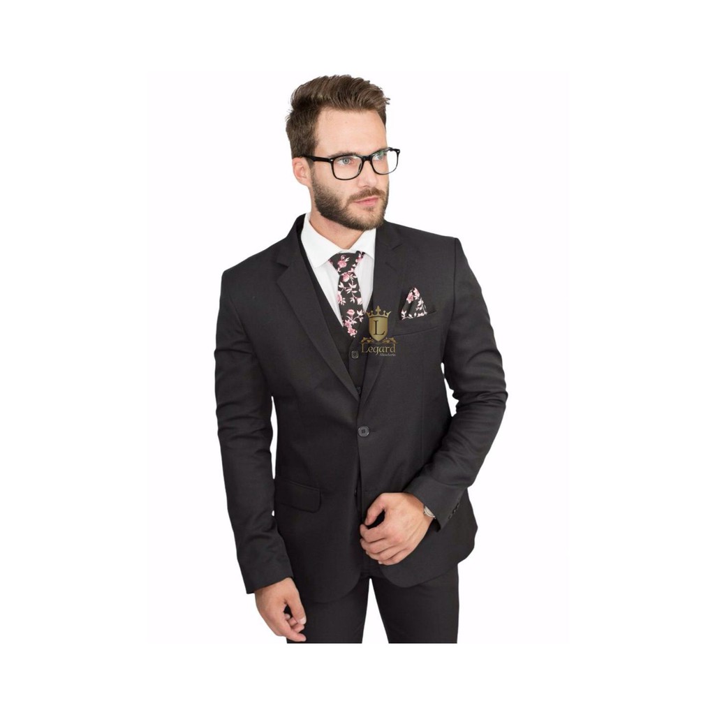 Terno Slim Preto Liso Oxford Para Casamento Noivos Padrinhos Valor Promocional