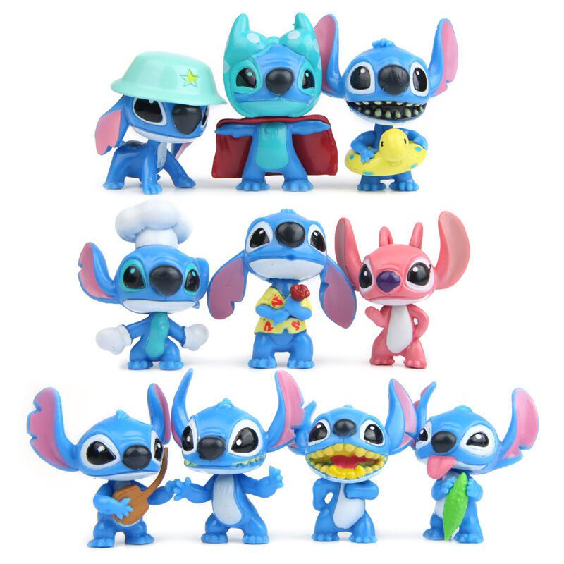 Disney Lilo e Ponto Figura Anime, Stitch Vinyl Doll Toy, Boneca