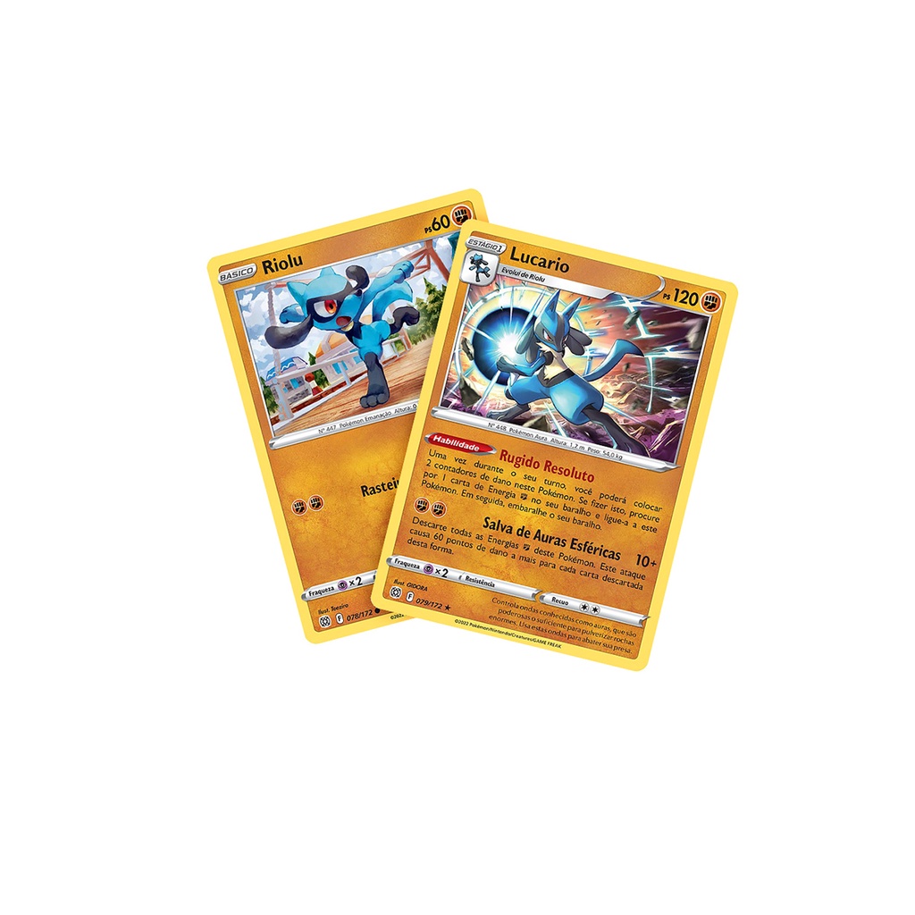 Kit Carta Pokémon Riolu E Lucario Holográfico Raro Original