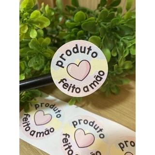 100 Adesivos vinil Produto feito a mão | Adesivo etiqueta cliente