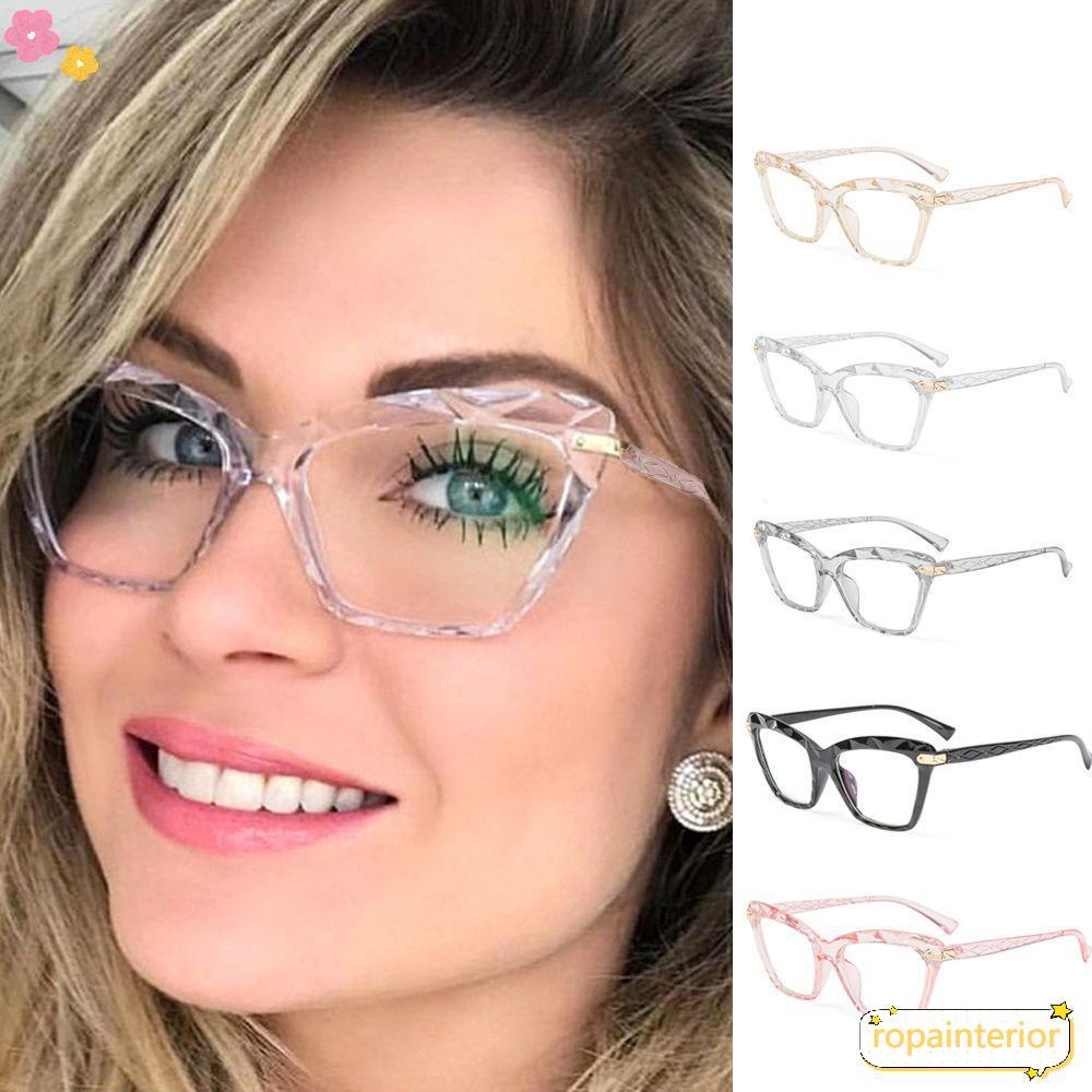 ROPAINTERIOR Fashion Women Vision Care Oversized Square Retro Classic Anti blue Light Glasses Cat Eye Eyewear Multicolor Shopee Brasil