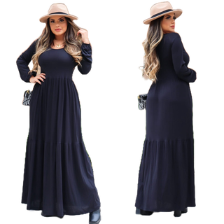 Vestido manga longa modelo longo soltinho Vestido feminino Longo manga longa Viscolycra-pronta entrega - atualizado 2022 - promoção - disponivel - original