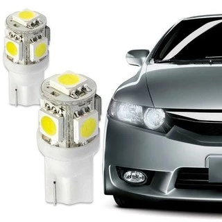 02 Lâmpadas de Teto Led T10 5 leds smd 12v W5w Teto - Sandero
