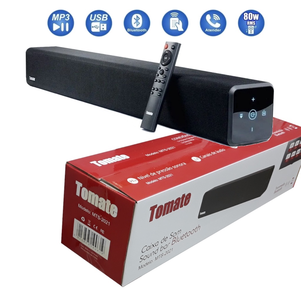 Foto de Soundbar 2.0 Tomate Mts 2021 Bluetooth Entrada Óptica 80w