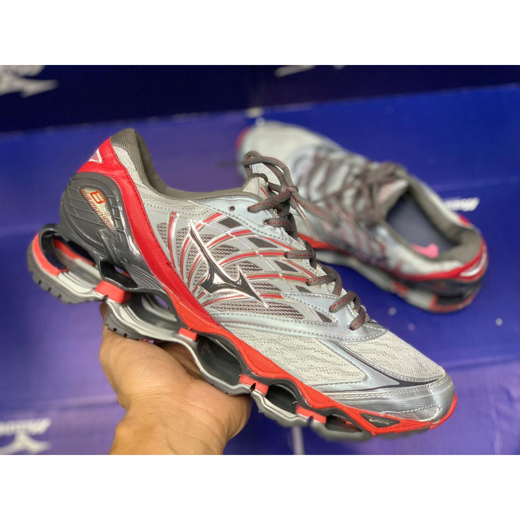 Mizuno prophecy 8 hot sale cinza e vermelho