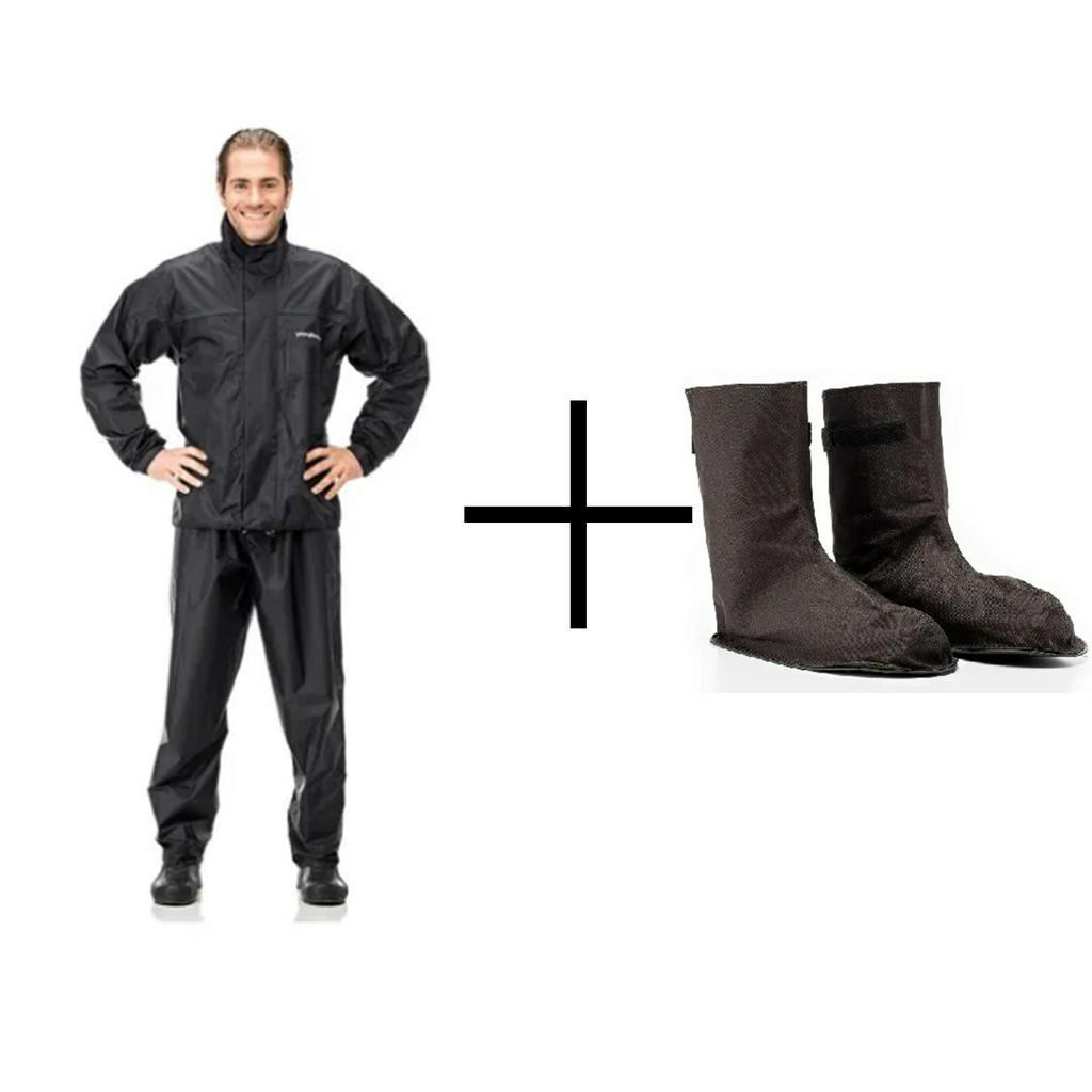 Capa De Chuva Para Motoqueiro Nylon Pantaneiro + Polaina