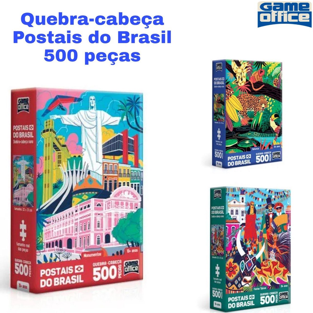 Quebra-Cabeça Postais do Brasil - Game Office - Natureza 500pcs - Bliss  Papelaria