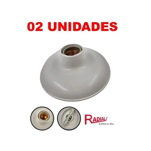 kit 2 un. Plafon Simples Sobrepor Luminária Liso Branco Bocal Soquete