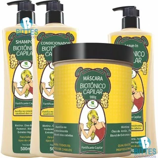 Kit Biotônico Capilar Fortificante Hidratação e Crescimento Hábito Cosméticos 4 itens