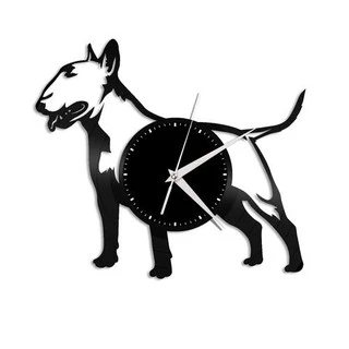 Bull Terrier - Relógio Disco De Vinil Decoração