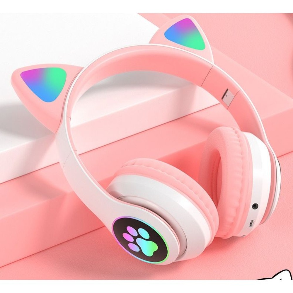 Fone Orelha de Gato Gatinho Cat 5.0 Bluetooth Ear Com Led Rgb Headphone  Original E11