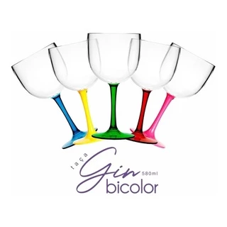 Kit 15 Taças Gin bicolor acrílica 580ml promoção de lançamento!