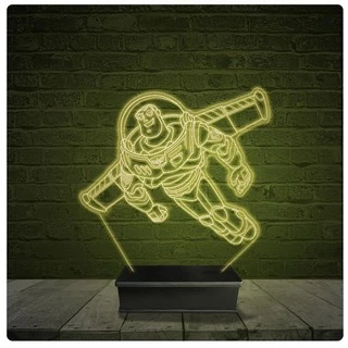 Led Luminária Acrílico Abajur - Buzz Lightyear Toy Story