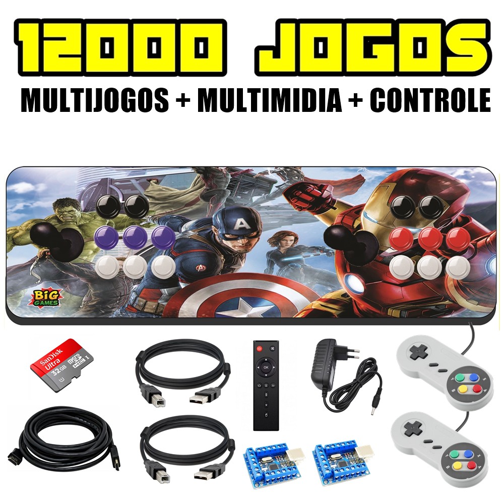 Fliperama Portátil Retrô 12500 Jogos + HDMI 5m Barato !!